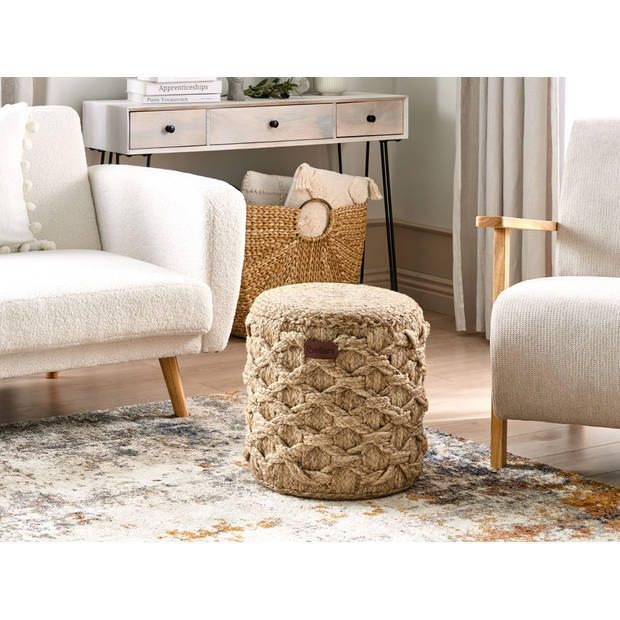 Beliani TURKAN - Poef-Beige-Jute