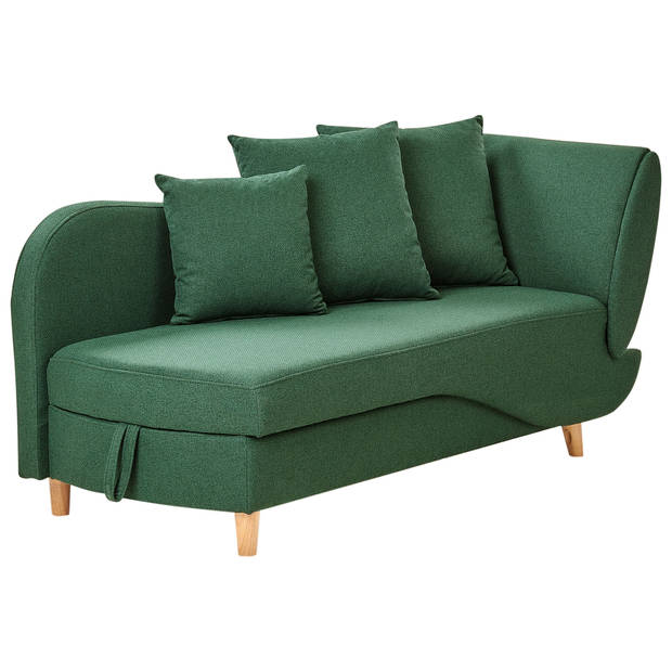 Beliani MERI - Chaise longue-Groen-Linnen