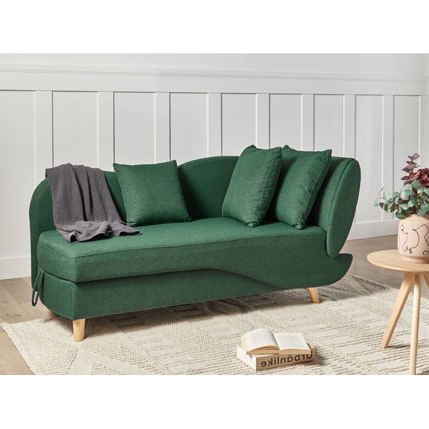 Beliani MERI - Chaise longue-Groen-Linnen