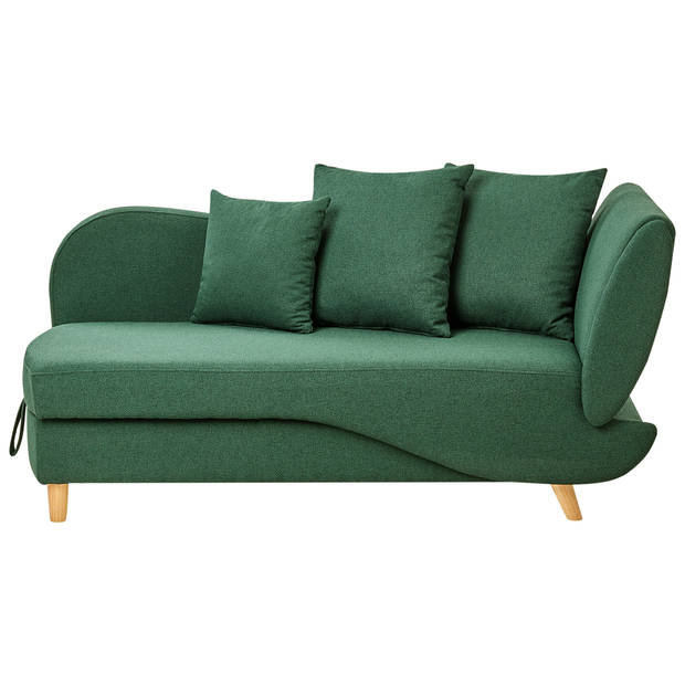 Beliani MERI - Chaise longue-Groen-Linnen