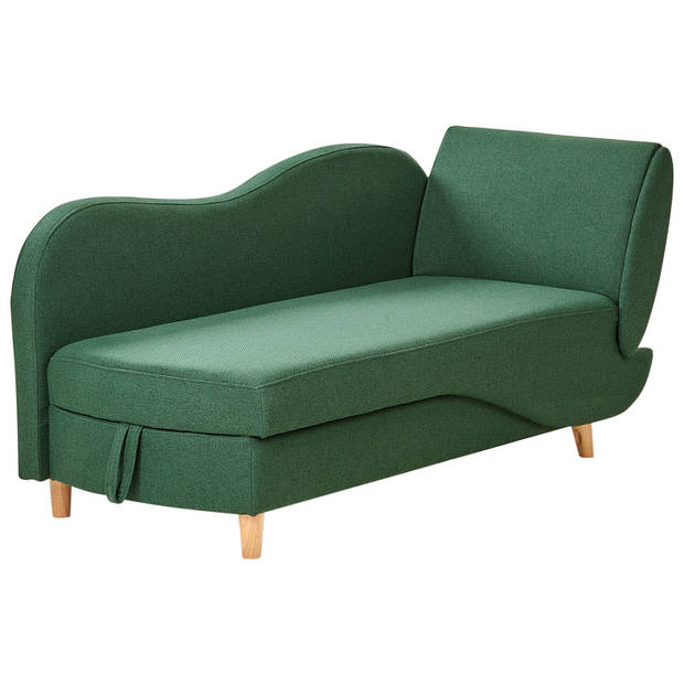 Beliani MERI - Chaise longue-Groen-Linnen