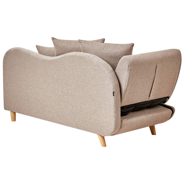 Beliani MERI - Chaise longue-Bruin-Linnen