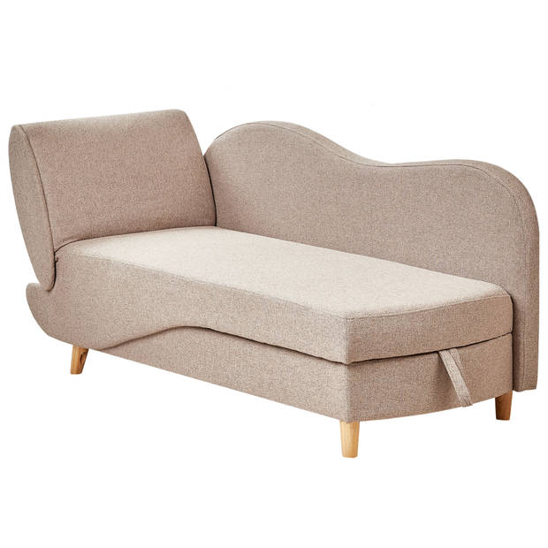 Beliani MERI - Chaise longue-Bruin-Linnen