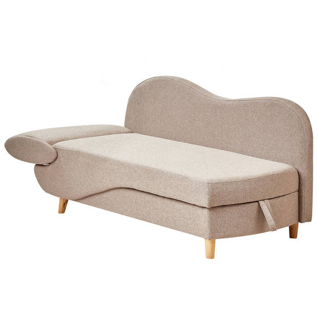 Beliani MERI - Chaise longue-Bruin-Linnen