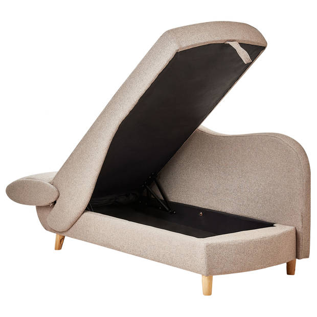 Beliani MERI - Chaise longue-Bruin-Linnen