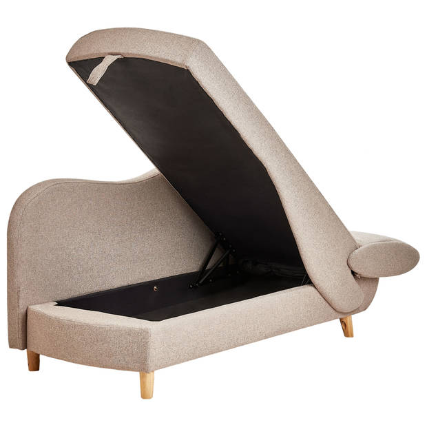 Beliani MERI - Chaise longue-Bruin-Linnen