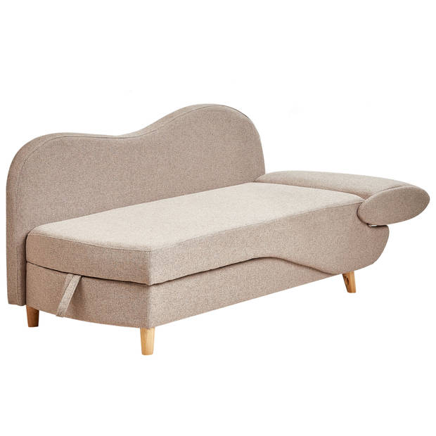 Beliani MERI - Chaise longue-Bruin-Linnen