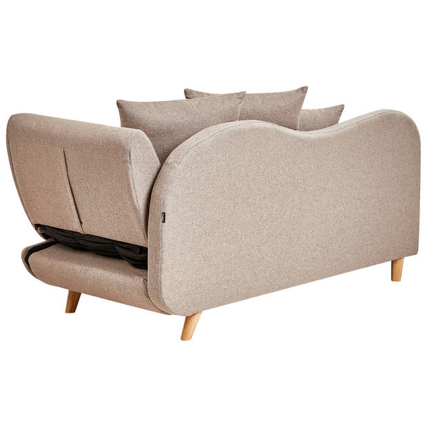 Beliani MERI - Chaise longue-Bruin-Linnen