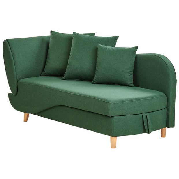 Beliani MERI - Chaise longue-Groen-Linnen