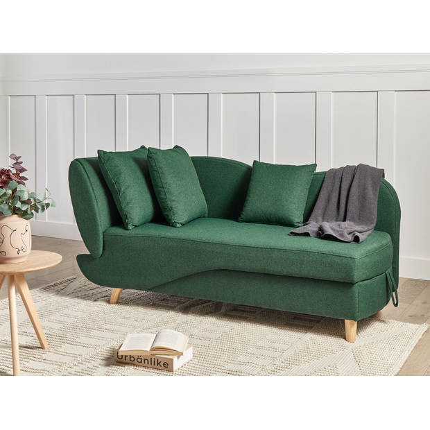 Beliani MERI - Chaise longue-Groen-Linnen