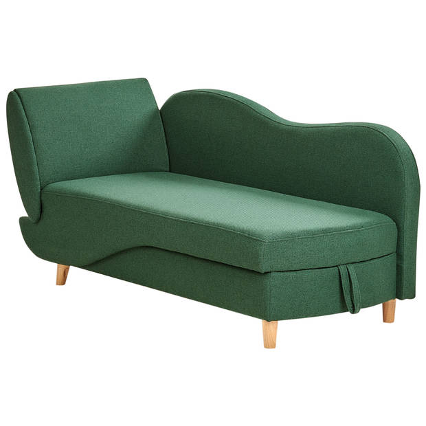 Beliani MERI - Chaise longue-Groen-Linnen