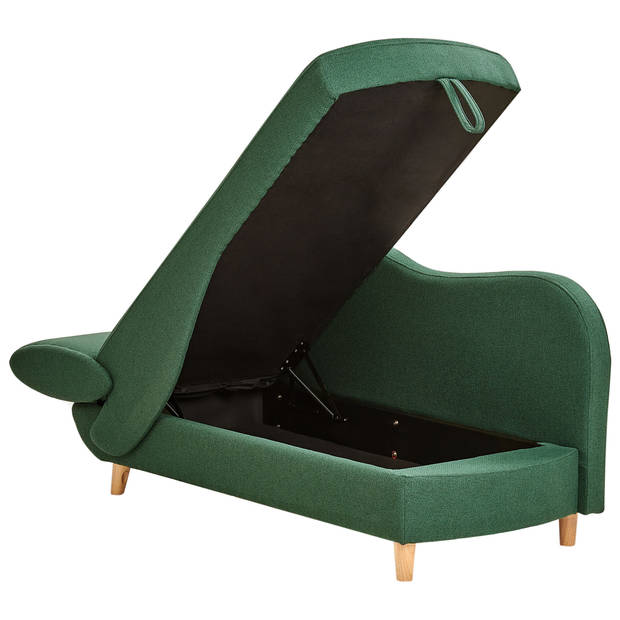 Beliani MERI - Chaise longue-Groen-Linnen