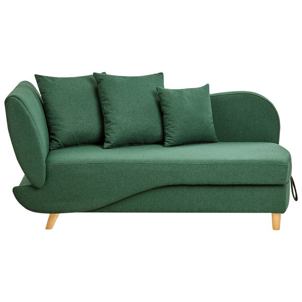 Beliani MERI - Chaise longue-Groen-Linnen