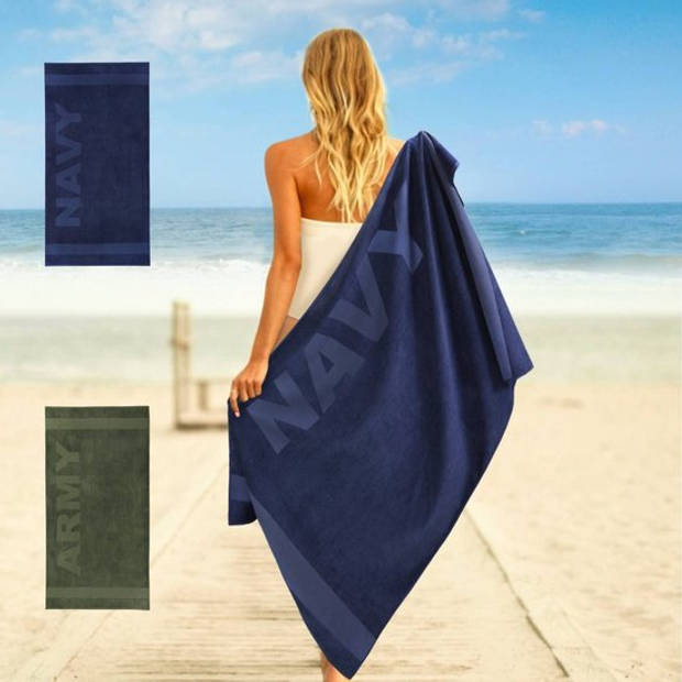 Droomtextiel Strandlaken XXL 100x200 cm - Navy Blauw - 100% Zacht Katoen - Sterke Kwaliteit