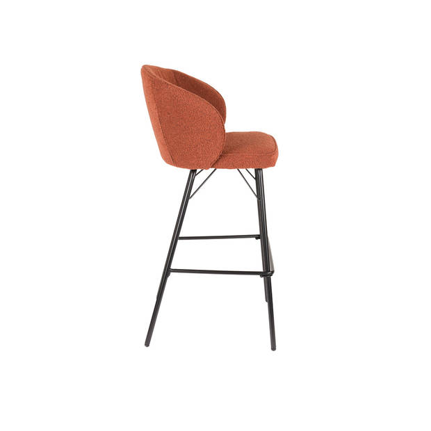 Giga Meubel - Barkruk Oranje Stof - Zithoogte 75cm - 50x52x100cm - Joa