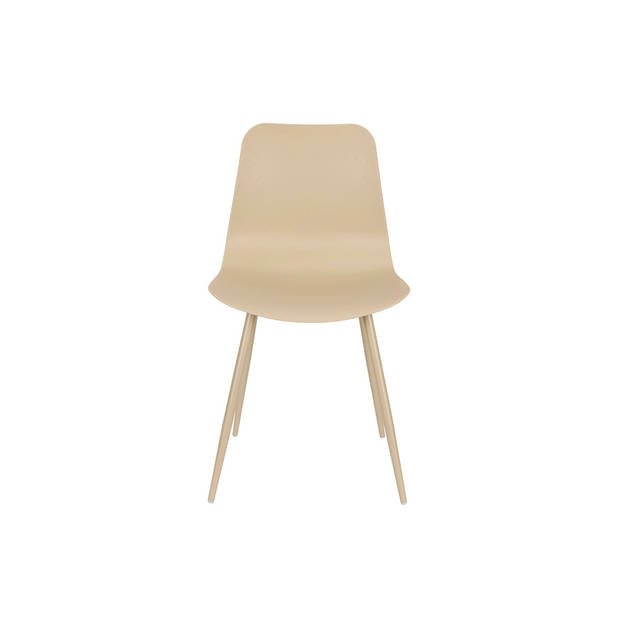 Giga Meubel - Eetkamerstoel Beige - Staal - Zitdiepte 44cm - 49x45x80cm - Leon