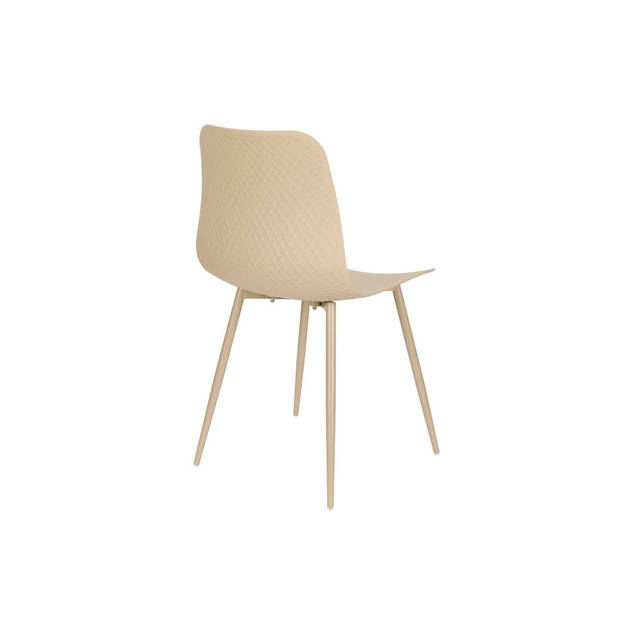 Giga Meubel - Eetkamerstoel Beige - Staal - Zitdiepte 44cm - 49x45x80cm - Leon