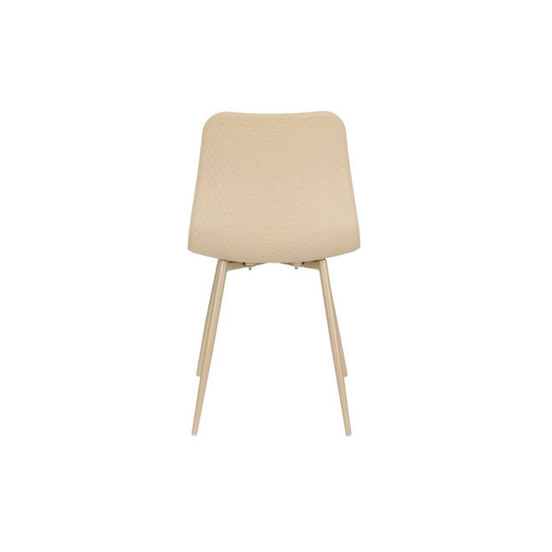 Giga Meubel - Eetkamerstoel Beige - Staal - Zitdiepte 44cm - 49x45x80cm - Leon