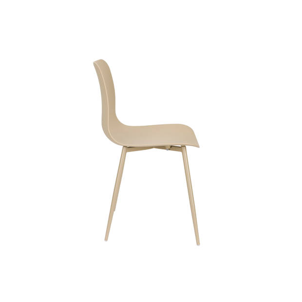 Giga Meubel - Eetkamerstoel Beige - Staal - Zitdiepte 44cm - 49x45x80cm - Leon