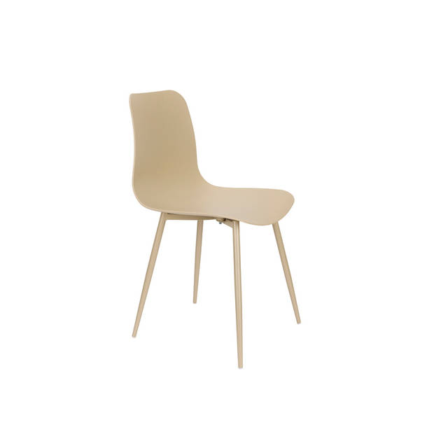 Giga Meubel - Eetkamerstoel Beige - Staal - Zitdiepte 44cm - 49x45x80cm - Leon