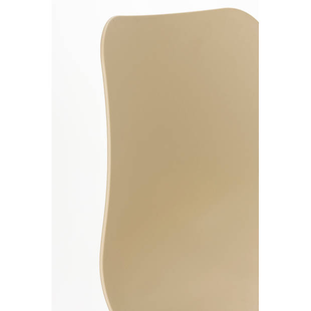 Giga Meubel - Eetkamerstoel Beige - Staal - Zitdiepte 44cm - 49x45x80cm - Leon