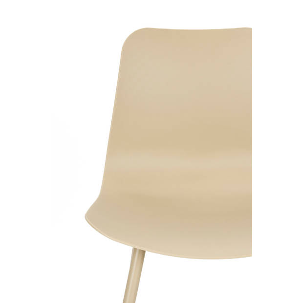 Giga Meubel - Eetkamerstoel Beige - Staal - Zitdiepte 44cm - 49x45x80cm - Leon