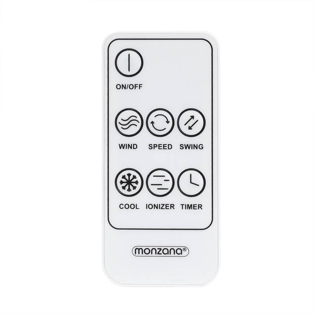 4 in 1 XL mobiele airco met afstandbediening, wit, 10 Liter, ventilator met luchtbevochtiging en luchtzuivering