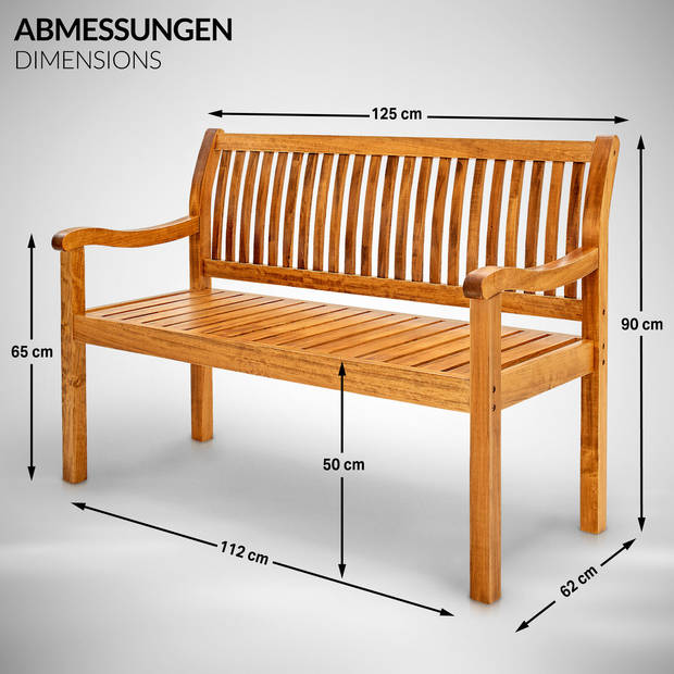 Tillvex-tuinbank hout-2 zits parkbank- stevige bank -tuin tuinmeubelen