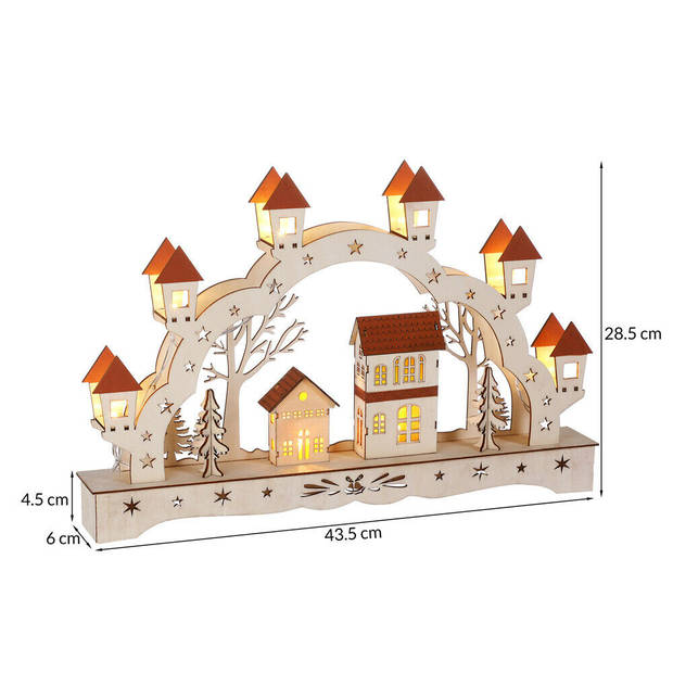 Lichtboog, LED verlichting, lampjesboog, kerstdecoratie, op batterijen, kerstlandschap