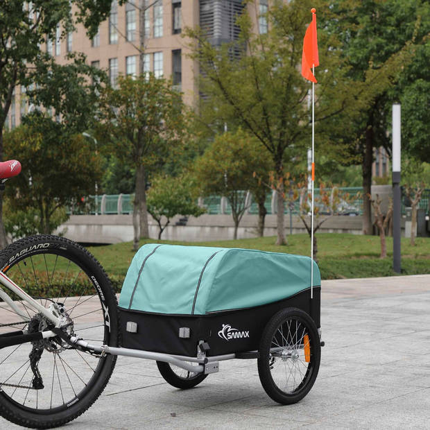 SAMAX Fietskar voor transport 40 kg / 120 liter in turquoise /fietsaanhanger