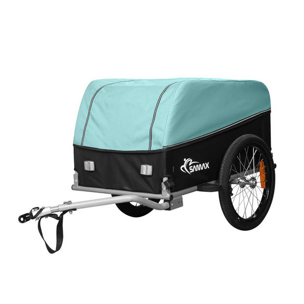 SAMAX Fietskar voor transport 40 kg / 120 liter in turquoise /fietsaanhanger