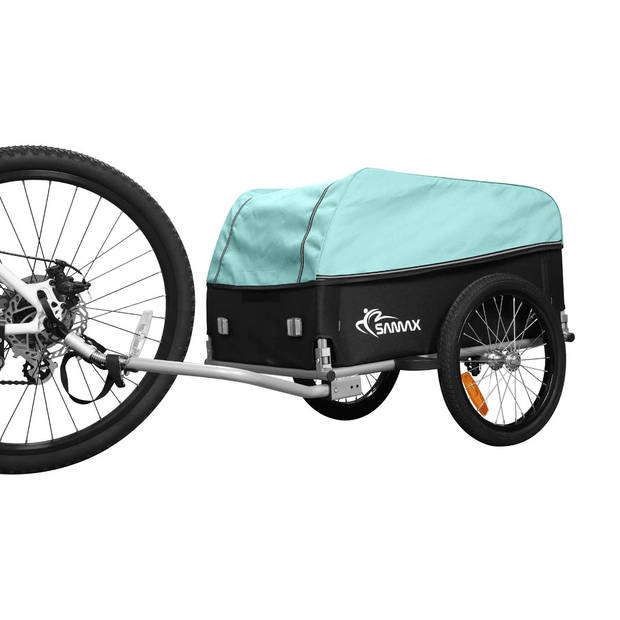 SAMAX Fietskar voor transport 40 kg / 120 liter in turquoise /fietsaanhanger