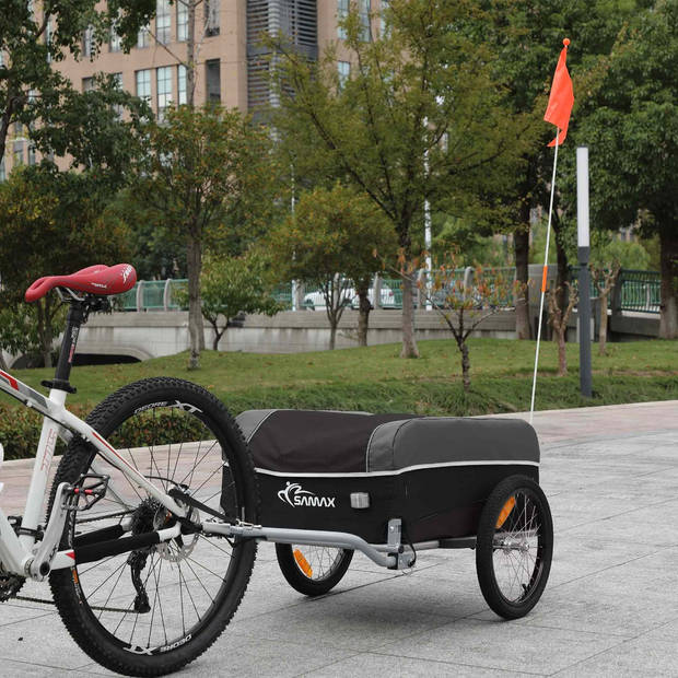 SAMAX Fietskar voor transport 40 kg / 120 liter in zwart/ grijs - Sporteditie