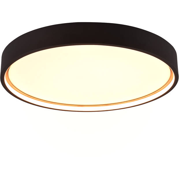 LED Plafondlamp - Plafondverlichting - Trion Dile - 29W - Aanpasbare Lichtkleur - Rond - Mat Zwart - Metaal