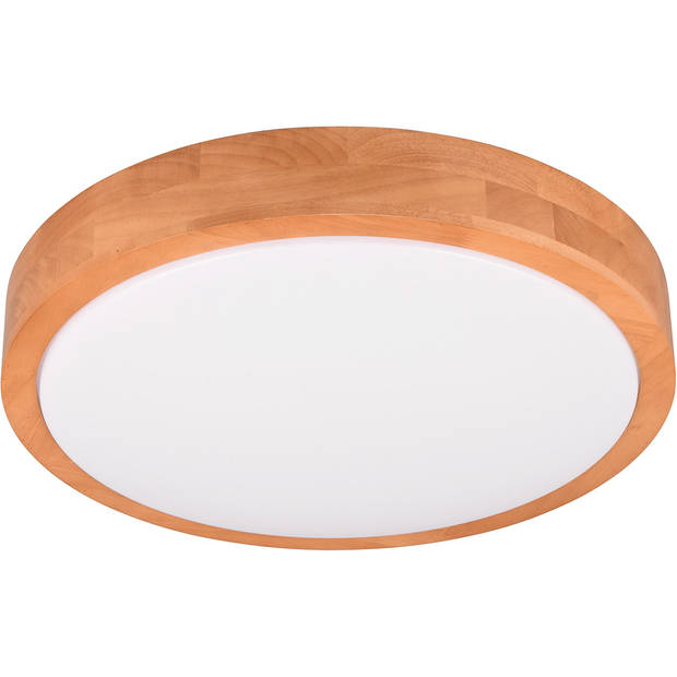 LED Plafondlamp - Trion Osea - 24W - Warm Wit 3000K - Dimbaar - Beige - Natuur Hout