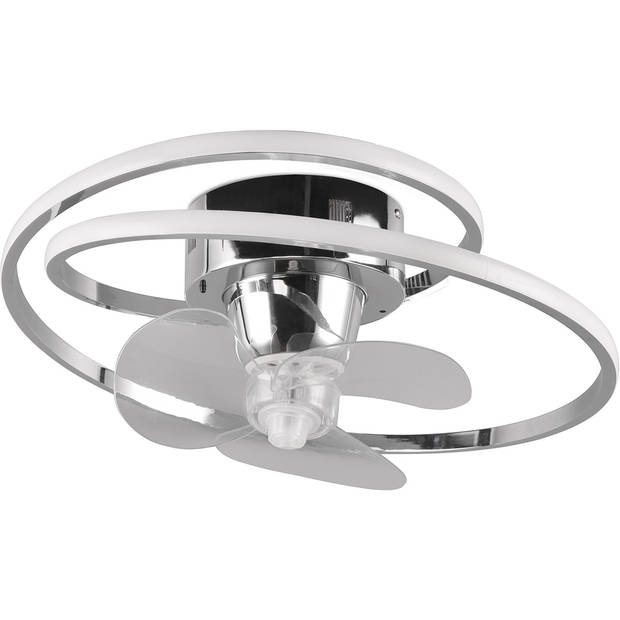 LED Plafondlamp met Ventilator - Plafondventilator - Trion Muaz - 38W - Aanpasbare Kleur - Afstandsbediening - Dimbaar -