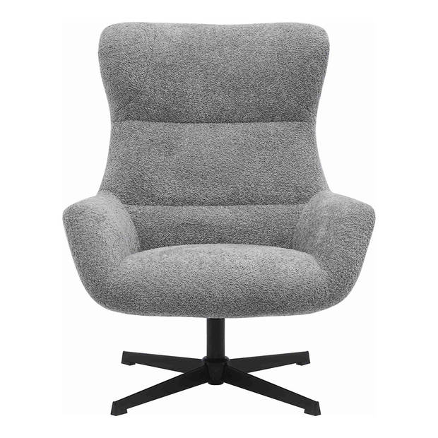 House Nordic - Fauteuil Draaibaar - Donkergrijs Stof - 89x80x101cm - Bescia