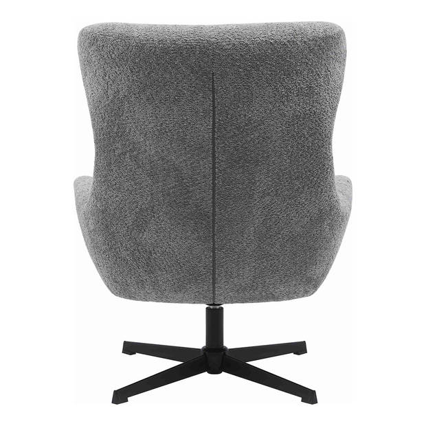 House Nordic - Fauteuil Draaibaar - Donkergrijs Stof - 89x80x101cm - Bescia