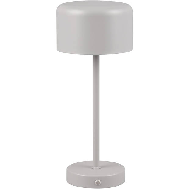 LED Tafellamp met Opbaadbare Batterijen - Trion Elf - 1.5W - Warm Wit 3000K - Grijs - Metaal