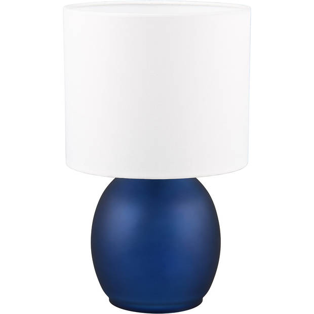 LED Tafellamp - Tafelverlichting - Trion Alev - E14 Fitting - Rond - Blauw - Glas