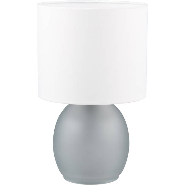 LED Tafellamp - Tafelverlichting - Trion Alev - E14 Fitting - Rond - Grijs - Glas