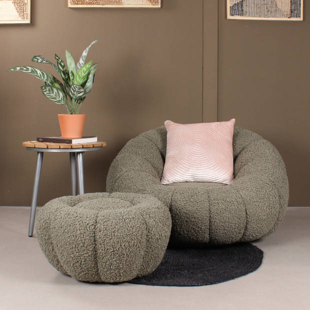 Olivia DLX fauteuil teddy - groen