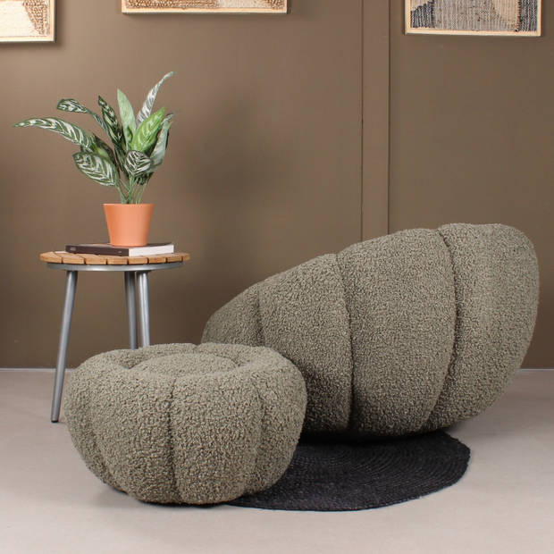 Olivia DLX fauteuil teddy - groen