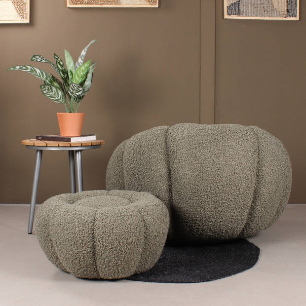 Olivia DLX fauteuil teddy - groen