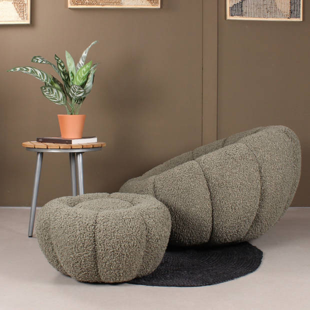 Olivia DLX fauteuil teddy - groen