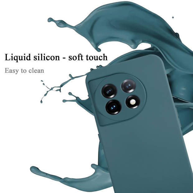 Cadorabo Hoesje geschikt voor OnePlus 11 5G Case in LIQUID GROEN - Beschermhoes TPU silicone Cover