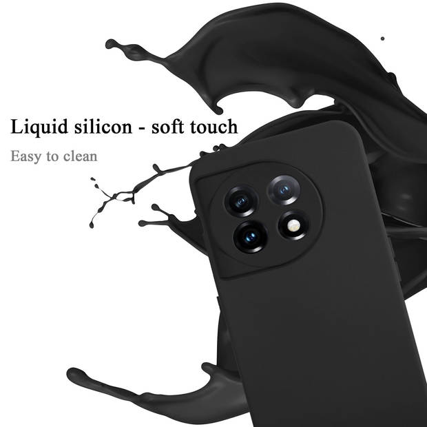 Cadorabo Hoesje geschikt voor OnePlus 11 5G Case in LIQUID ZWART - Beschermhoes TPU silicone Cover