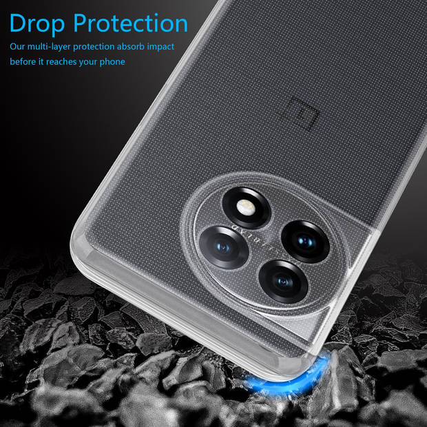 Cadorabo Hoesje geschikt voor OnePlus 11 5G in VOLLEDIG TRANSPARANT - Beschermhoes Cover gemaakt van TPU Silicone Case