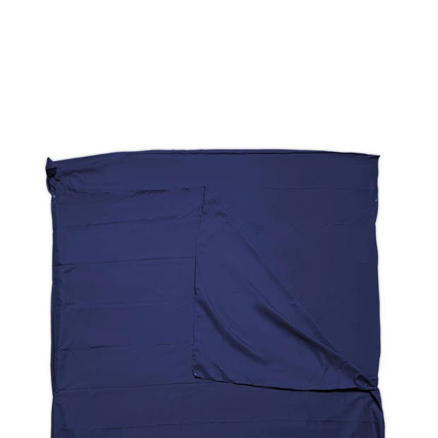 Intirilife polyester slaapzak 115 cm x 210 cm in donkerblauw - lichtgewicht reislaken met opbergtas