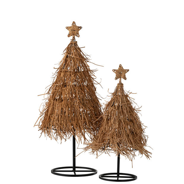 J-line - Kerstboom Ster Rattan Large - 33x33x89cm